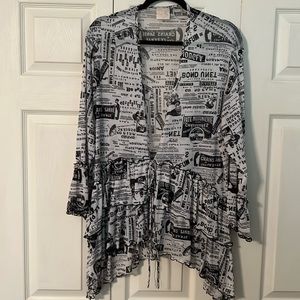 ‼️SOLD‼️Zadie B’s Front Paper Black and White Top